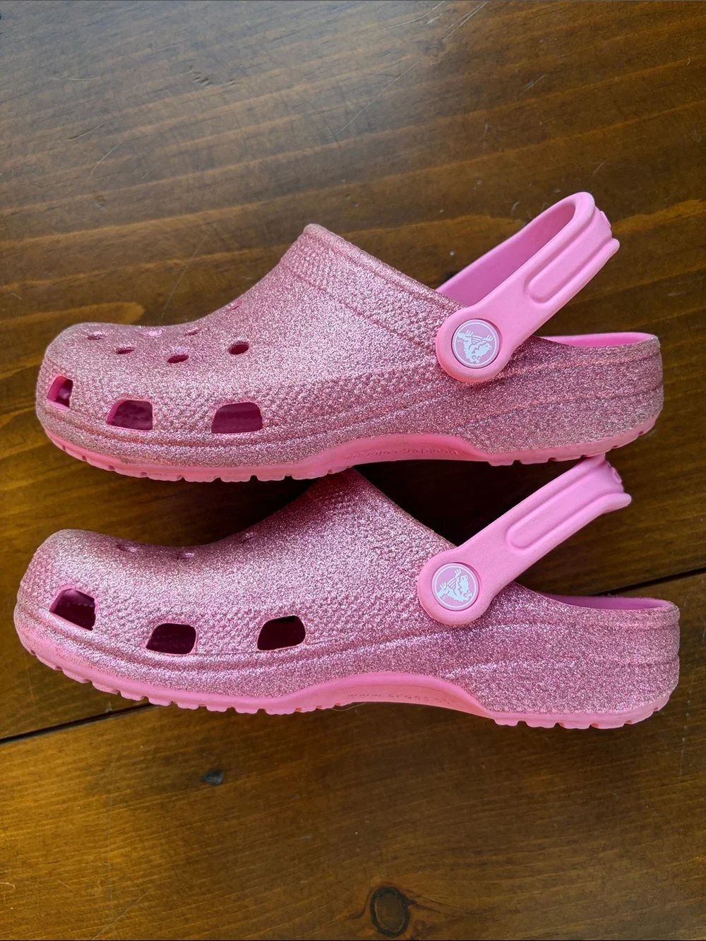 CROCS Kids Pink Glitter Clog Sz 4